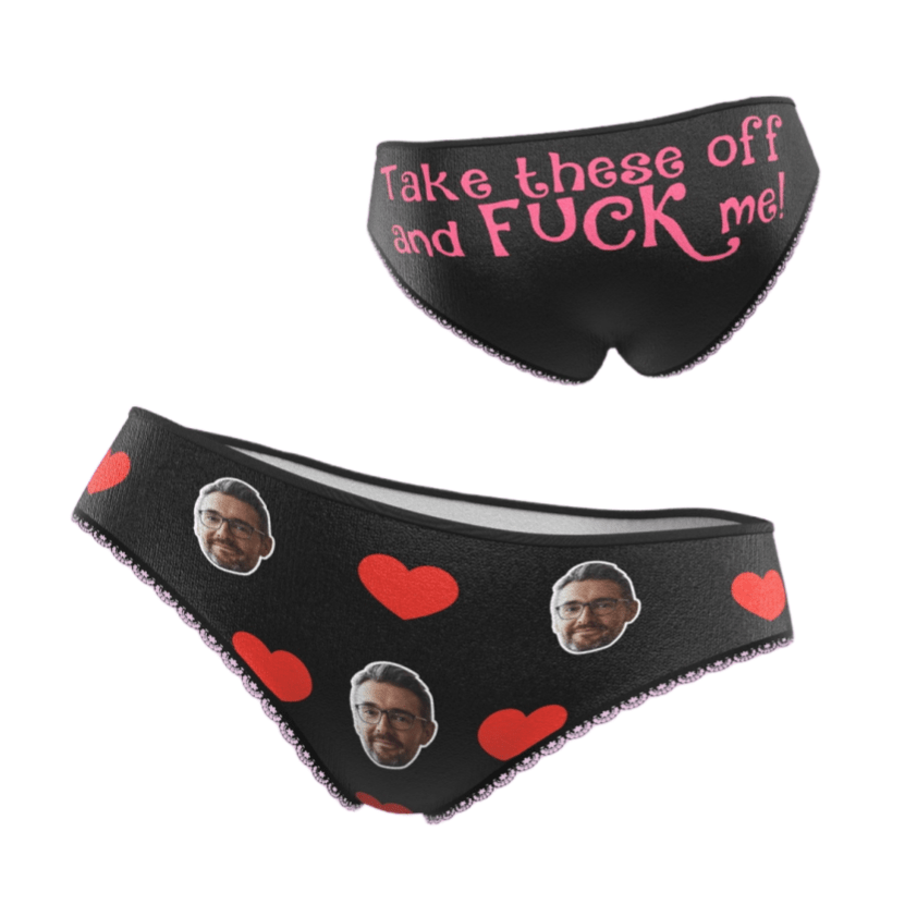 gifts for wife Eternal Love - Unique Memento - Face Adult Panties with Hearts Custom Playful Women's Underwear Valentine's Da