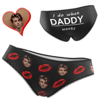 Personalized Face Adult Panties with Red Lips Custom Playful Women's Underwear Valentine's Day Gift - DiyGiftly