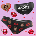 Personalized Face Adult Panties with Red Lips Custom Playful Women's Underwear Valentine's Day Gift - DiyGiftly