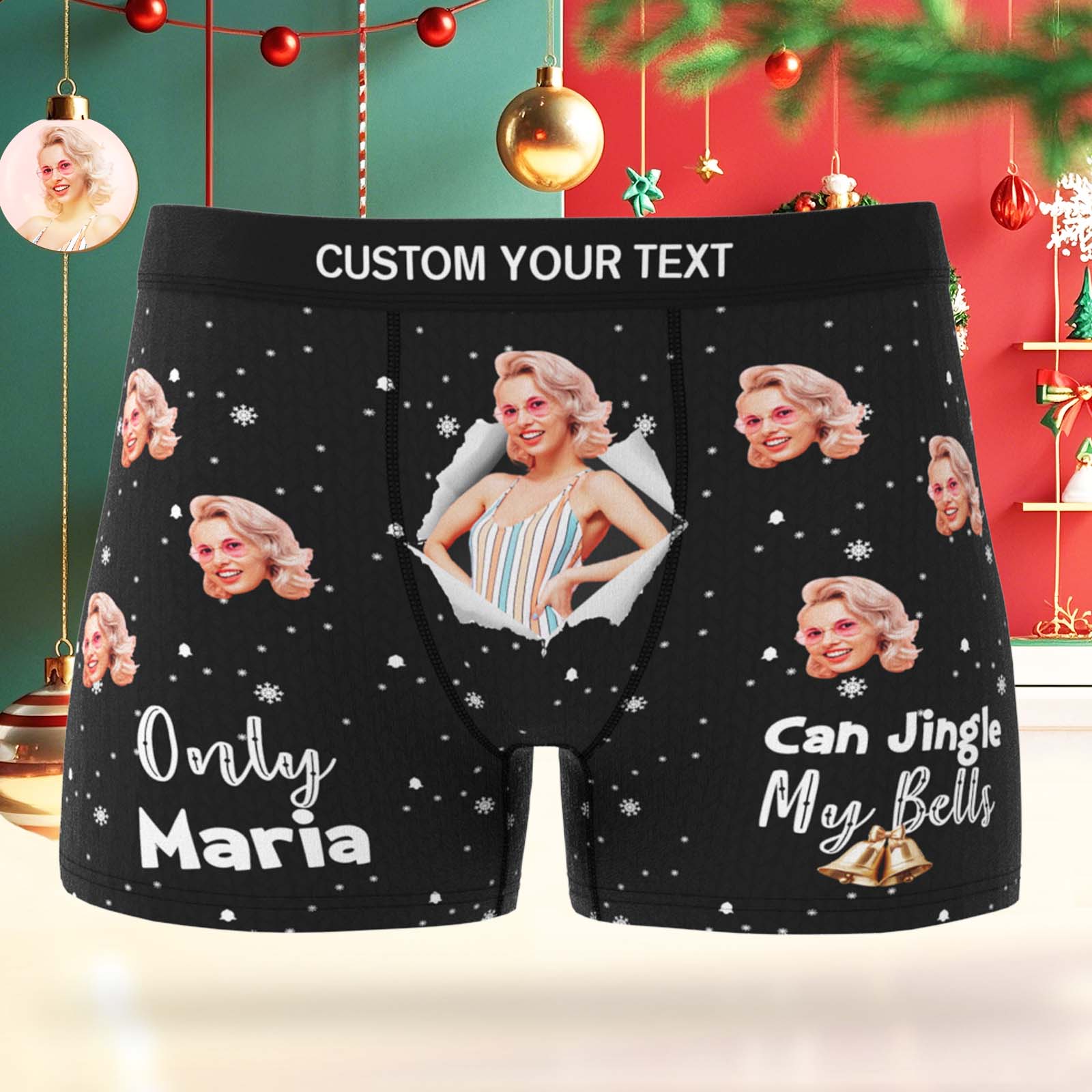 personalized face photo mens underwear soft stretch comfort gift for boyfriend