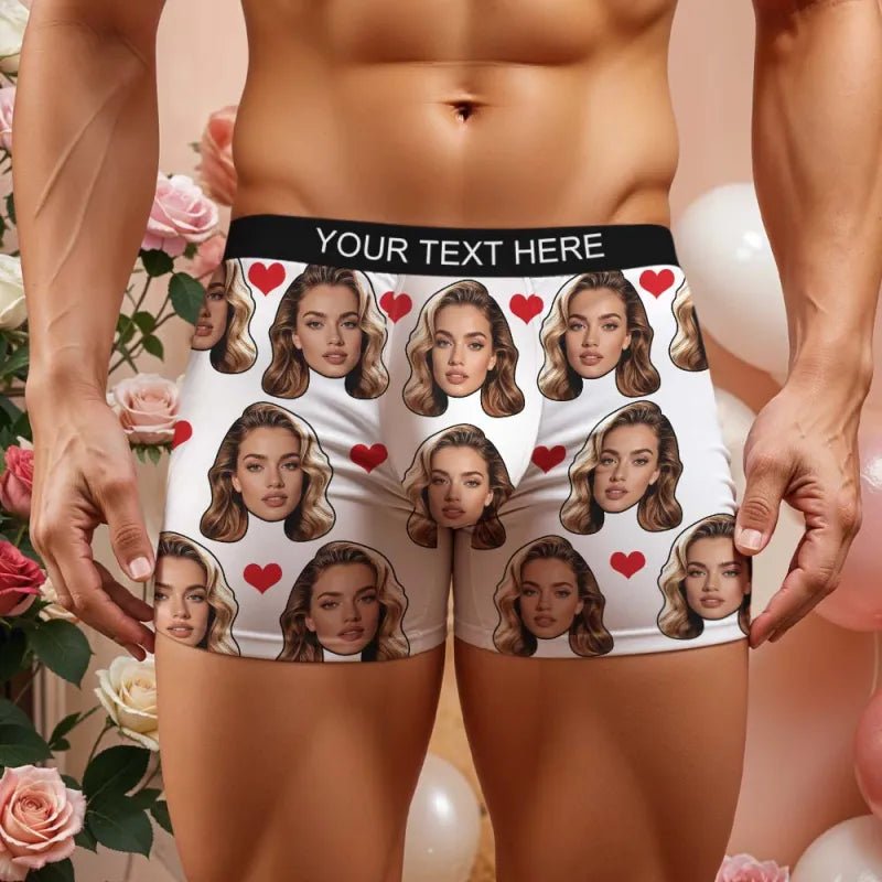 personalized face photo mens underwear holiday surprise gift for boyfriend