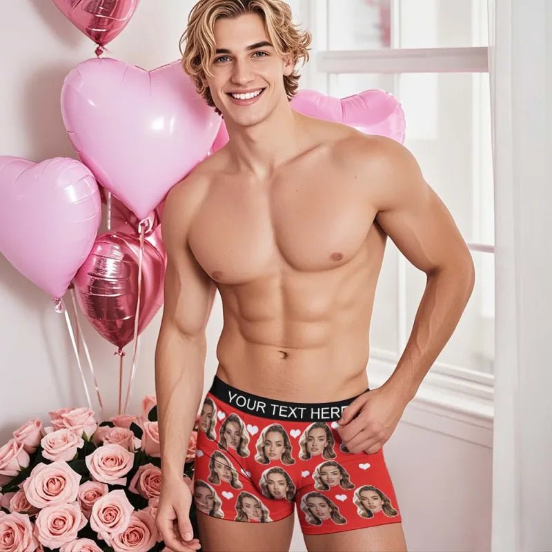 mens underwear heart theme design holiday surprise gift for boyfriend