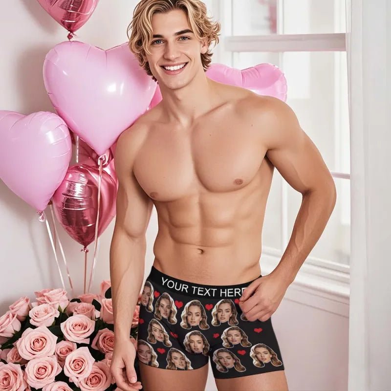 mens underwear personalized face photo holiday surprise gift for boyfriend