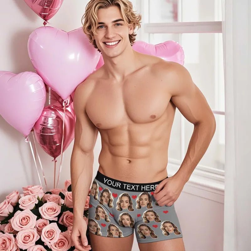 mens underwear heart theme design gift for boyfriend
