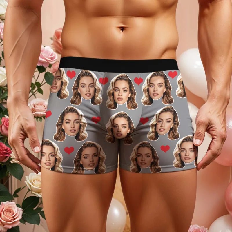 personalized face photo anniversary surprise mens underwear gift for boyfriend