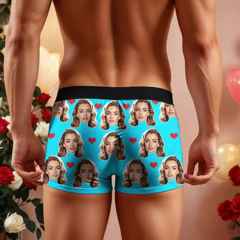 mens underwear heart theme design anniversary surprise gift for boyfriend