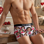 personalized face photo mens underwear heart theme design gift for boyfriend