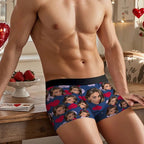 personalized face photo heart theme design mens underwear gift for boyfriend