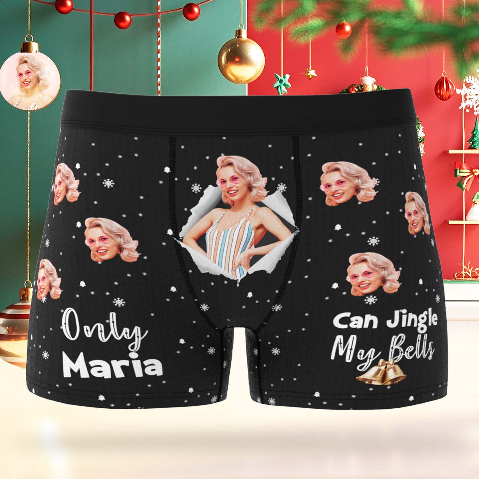 personalized face and name mens underwear soft stretch comfort gift for boyfriend