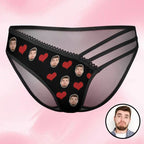 gifts for wife Eternal Love - Unique Memento - Face Mesh Thin Strap Panties Custom Women's Underwear Valentine's Day Gift - g