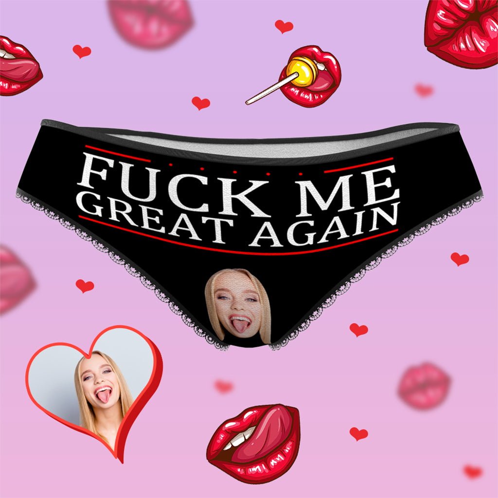 Personalized Face Panties with Cheeky Text Custom Women's Underwear Valentine's Day Gift - DiyGiftly