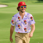 Personalized Face Photo Golf Elements Hawaiian Shirt – Custom Funny Short Sleeve Summer Vacation Outfit, Unique Birthday, Anniversary, Father’s Day Gift for Golf Players, Dad, Husband, Boyfriend 77000448 - DiyGiftly