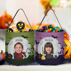 Personalized Face Photo Wizard Mummy Vampire Trick or Treat Bag Candy Bucket with Name Halloween Party Favors Gift for Boys Girls 90060288 - DiyGiftly