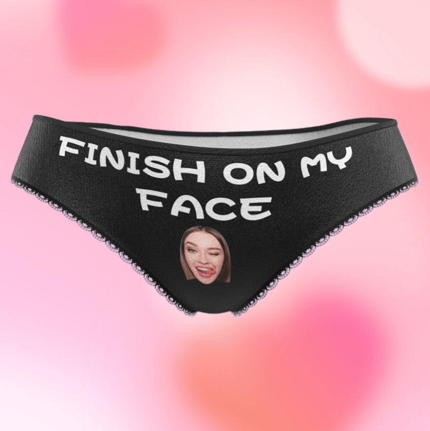 Personalized Face Sexy Panties with Bold Text Custom Women's Underwear Valentine's Day Gift - DiyGiftly
