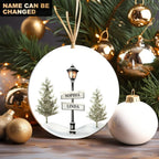Personalized Family Christmas Tree Sign Post Ornament - Gifts For Family 670635 - DiyGiftly