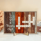 Personalized Family Crossword Art - Created In A Moment, Treasured Forever Wooden Plaque 699012 - 743347 - DiyGiftly