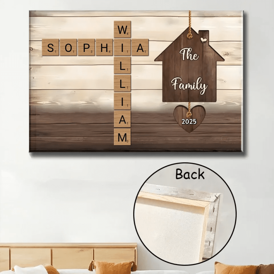 Personalized Family House Crossword Art Canvas - Custom Canvas & Poster - Wood Framed Canvas & Framed Poster 753305 - 754053 - DiyGiftly