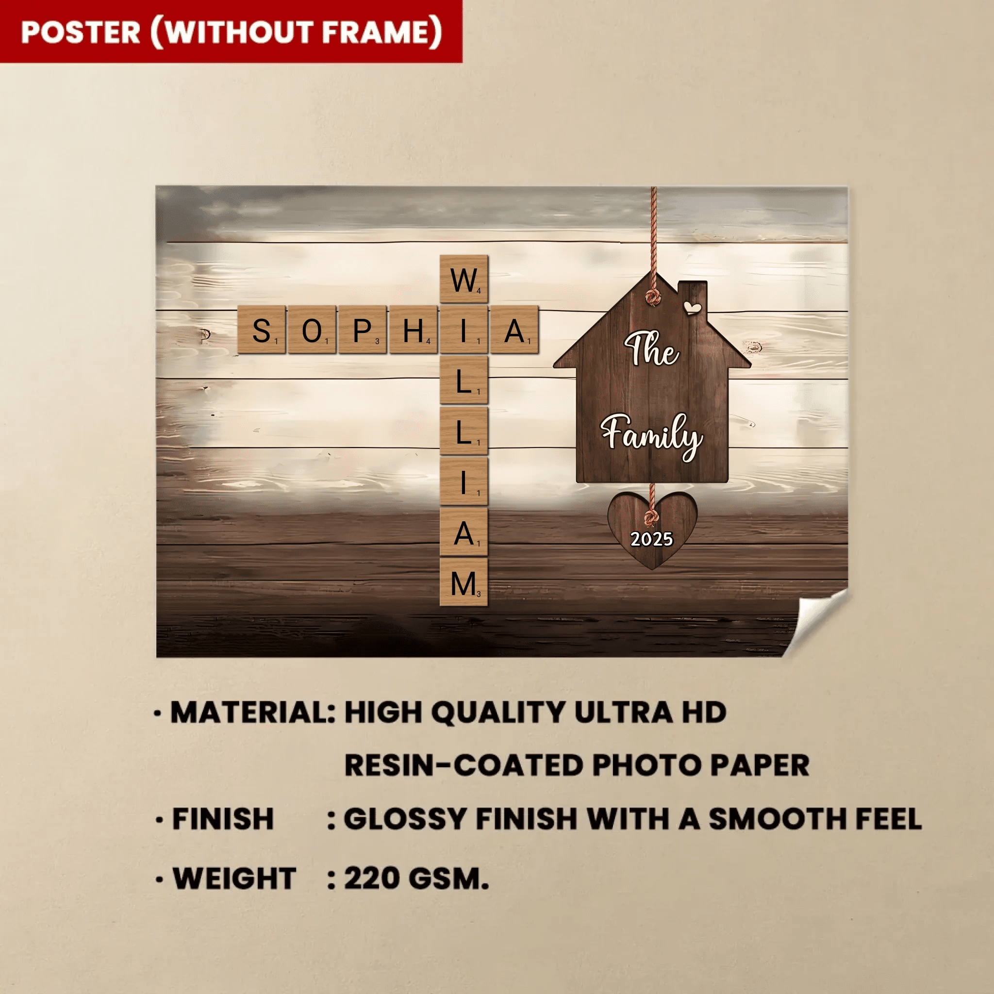 Personalized Family House Crossword Art Canvas - Custom Canvas & Poster - Wood Framed Canvas & Framed Poster 753305 - 754053 - DiyGiftly