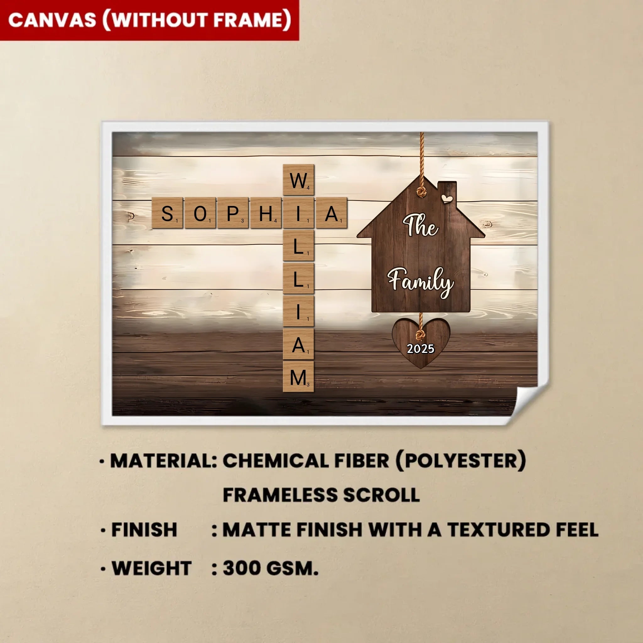 Personalized Family House Crossword Art Canvas - Custom Canvas & Poster - Wood Framed Canvas & Framed Poster 753305 - 754053 - DiyGiftly