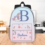 Personalized Fantasy Unicorn Child School Backpack with Name Initial Waterproof Large Capacity Back to School Gift for Children 53817344 - DiyGiftly