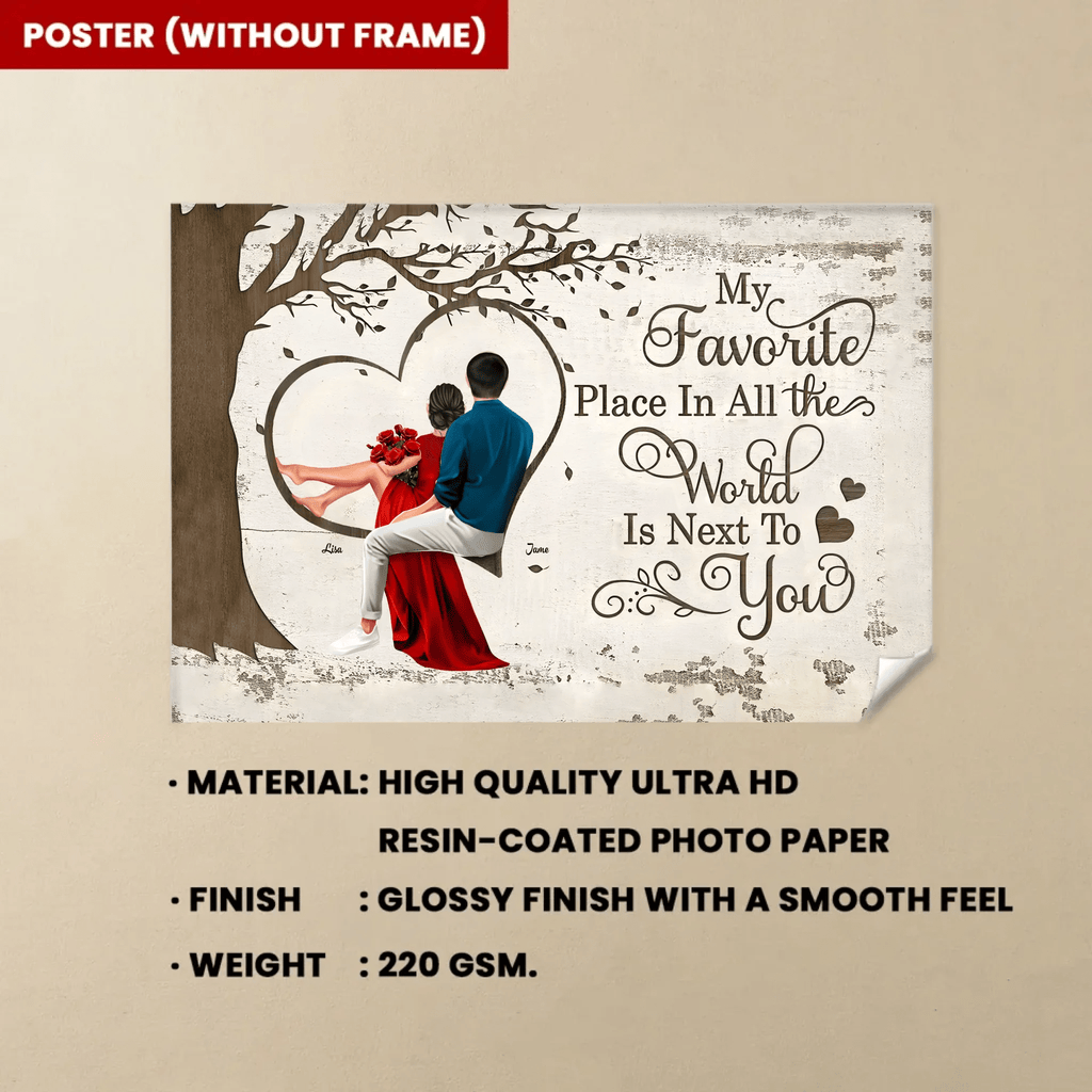 Personalized Favorite Place In The World Heart Couple Sitting Poster - Anniversary Gift For Wife,Husband 747944 - 749114 - DiyGiftly