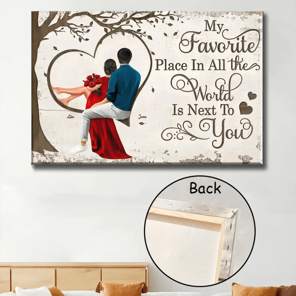 Personalized Favorite Place In The World Heart Couple Sitting Poster - Anniversary Gift For Wife,Husband 747944 - 749114 - DiyGiftly