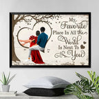 Personalized Favorite Place In The World Heart Couple Sitting Poster - Anniversary Gift For Wife,Husband 747944 - 749114 - DiyGiftly