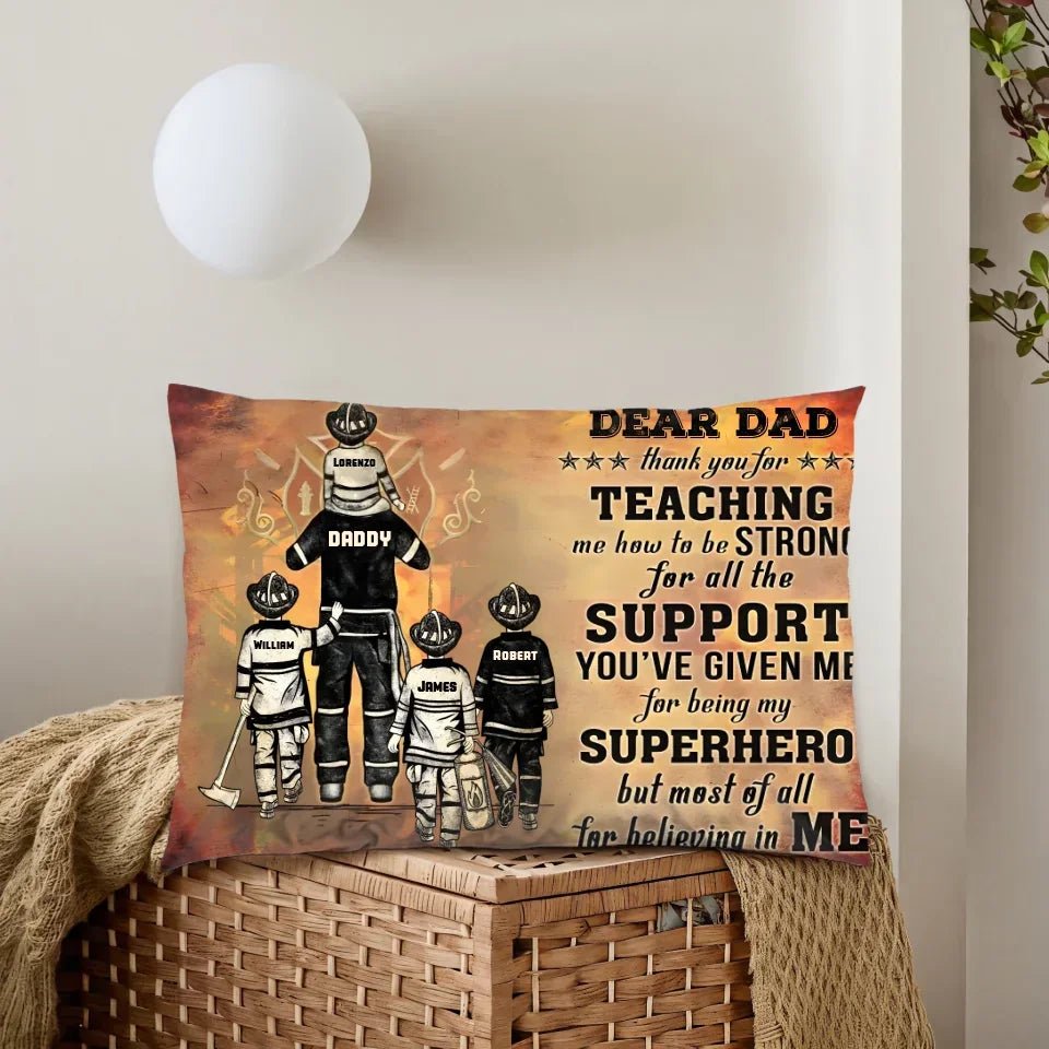 Personalized Firefighter Dad And Child Thank You 709996 - B - DiyGiftly