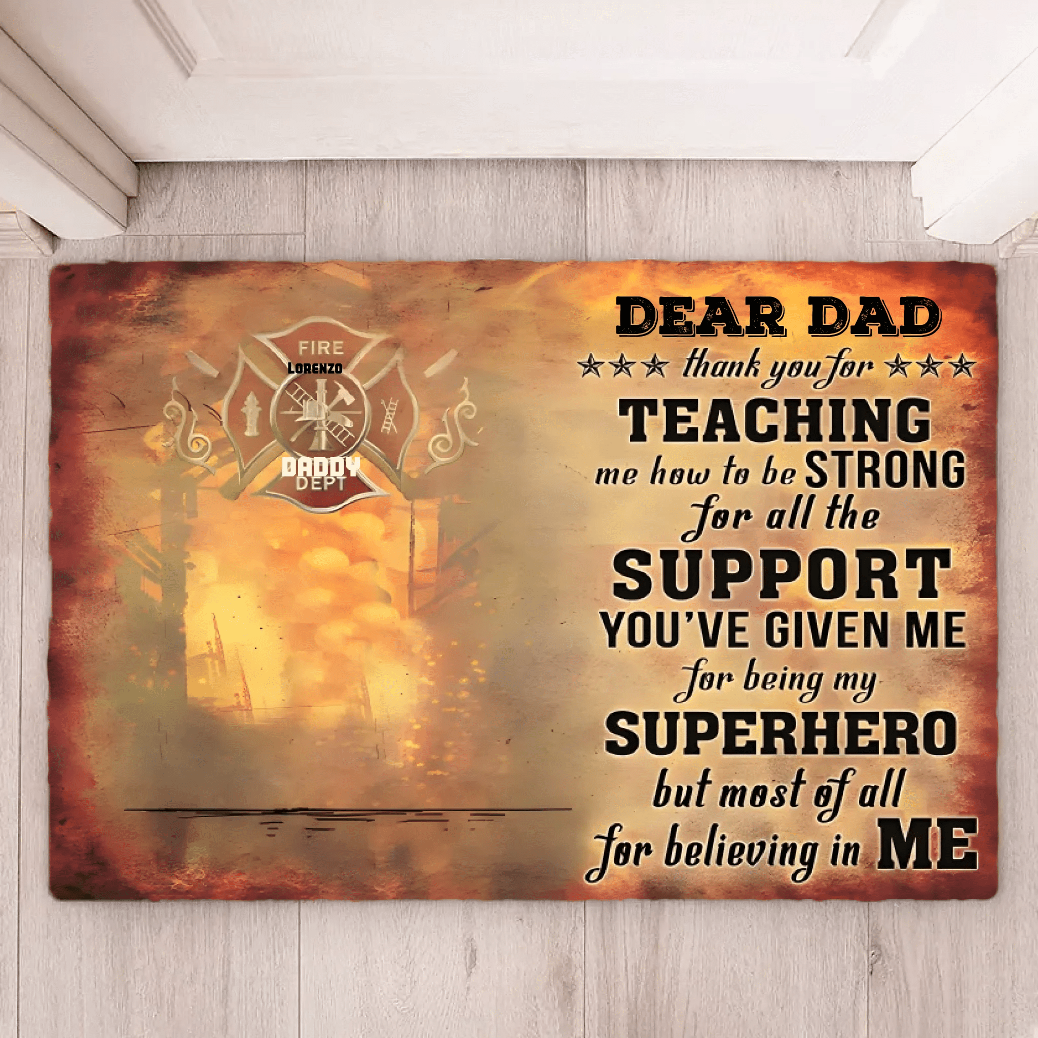 Personalized Firefighter Dad And Child Thank You 709996 - D - DiyGiftly