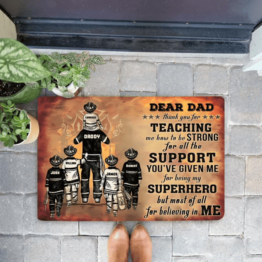 Personalized Firefighter Dad And Child Thank You 709996 - D - DiyGiftly