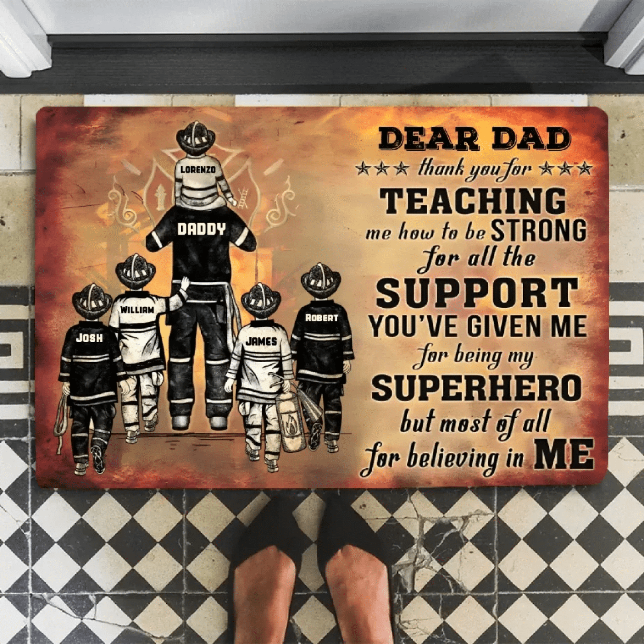 Personalized Firefighter Dad And Child Thank You 709996 - D - DiyGiftly