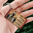 Personalized Firefighter Dad And Child Thank You Custom Keychain 736191 - DiyGiftly