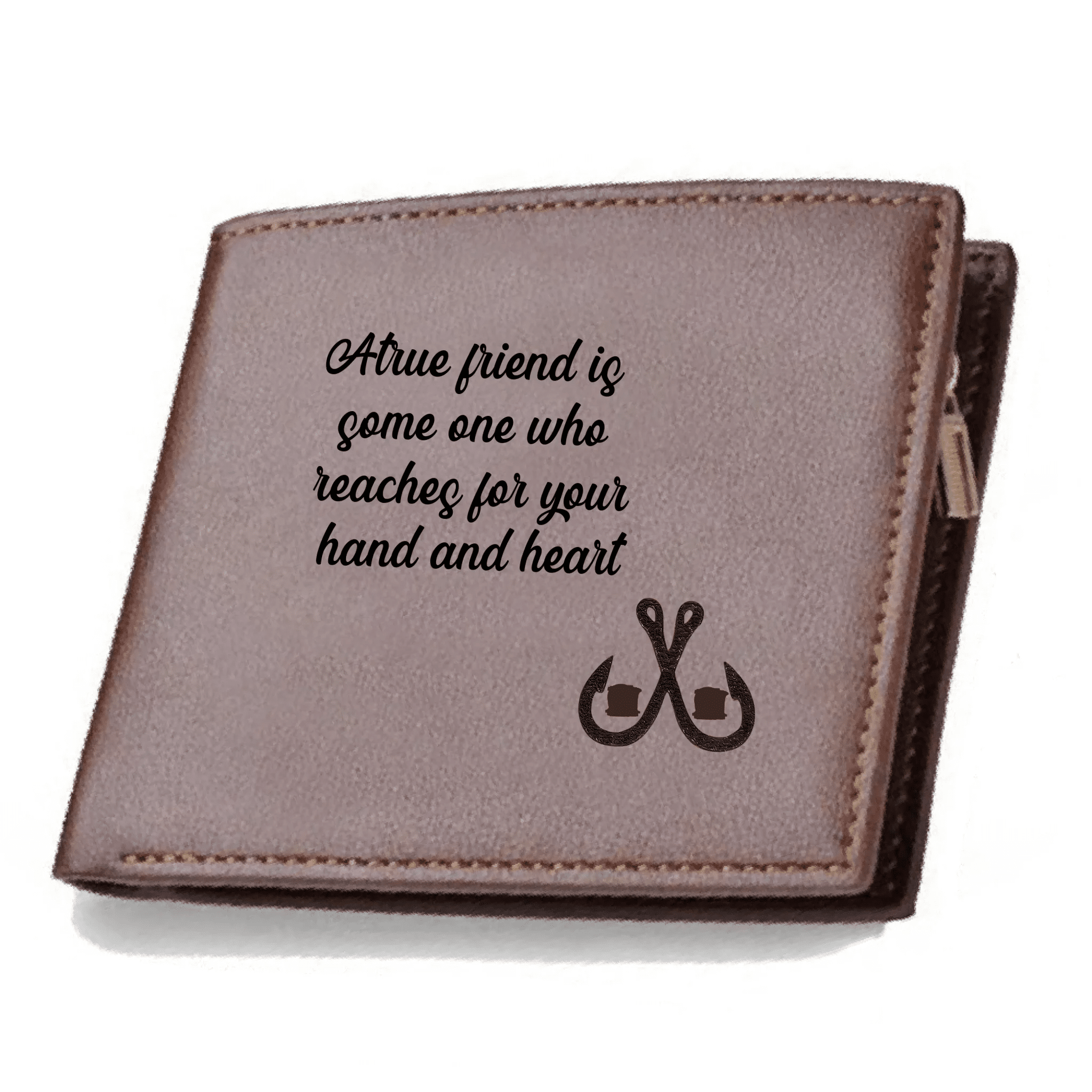 Personalized Fish Hook Men’s Leather Wallet with Initials & Custom Text – Fishing Gifts for Dad, Husband, Grandpa | Father’s Day, Birthday, Christmas Gift 1081565 - DiyGiftly