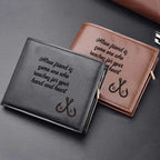Personalized Fish Hook Men’s Leather Wallet with Initials & Custom Text – Fishing Gifts for Dad, Husband, Grandpa | Father’s Day, Birthday, Christmas Gift 1081565 - DiyGiftly