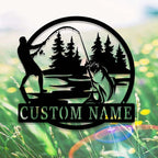 Personalized Fishing Fisherman Name Metal Sign Custom Lake Cabin Outdoor Wall Art Decoration Gift 33565696 - DiyGiftly