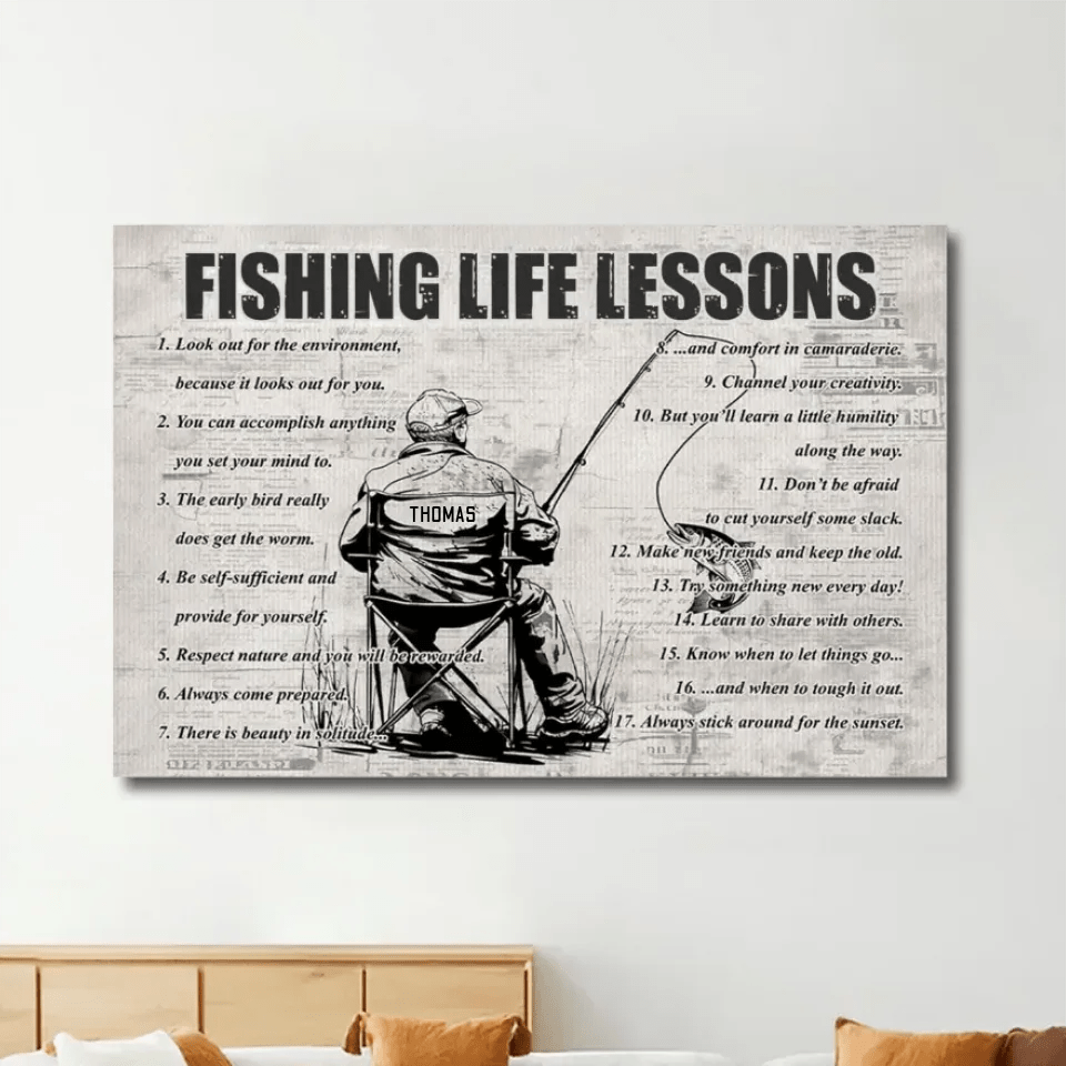 Personalized Fishing Life Lessons Poster - Gift For Fishing Lovers 746184 - 746198 - DiyGiftly
