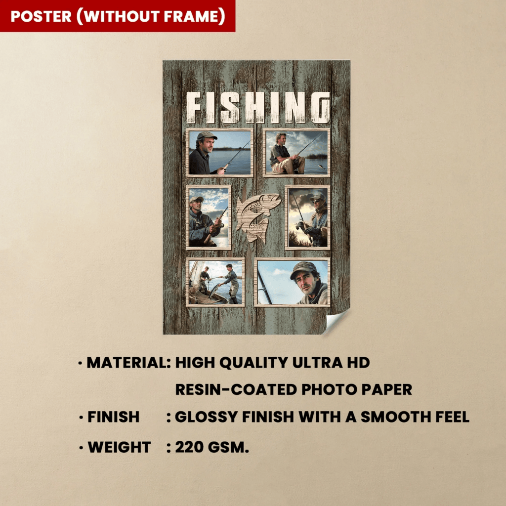 Personalized Fishing Photo Collage Poster, Gift For Fishing Lovers 745656 - DiyGiftly