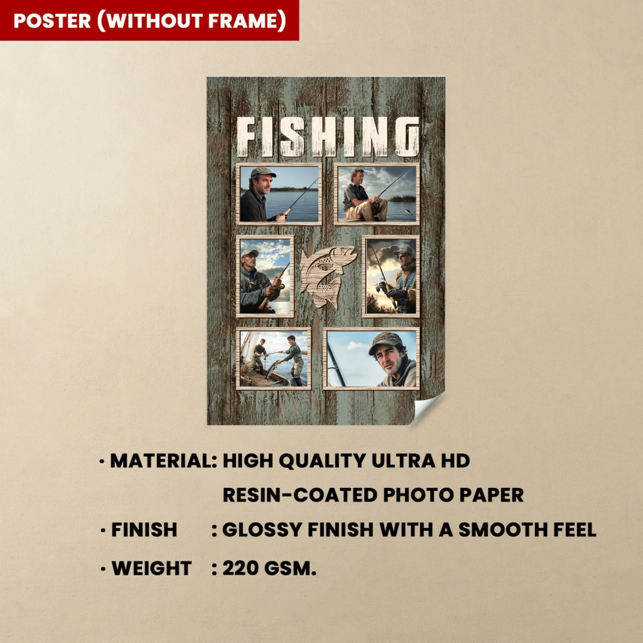 Personalized Fishing Photo Collage Poster, Gift For Fishing Lovers 745656 - DiyGiftly
