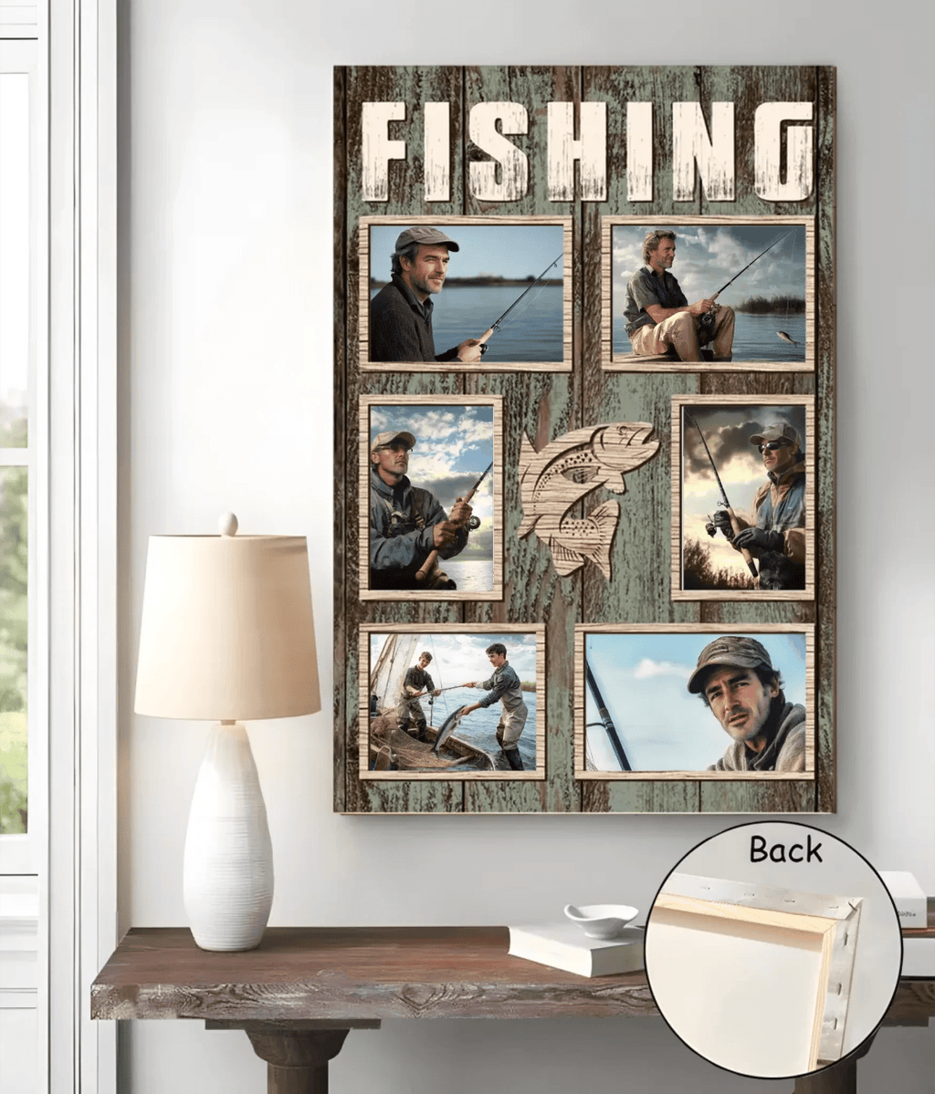 Personalized Fishing Photo Collage Poster, Gift For Fishing Lovers 745656 - DiyGiftly