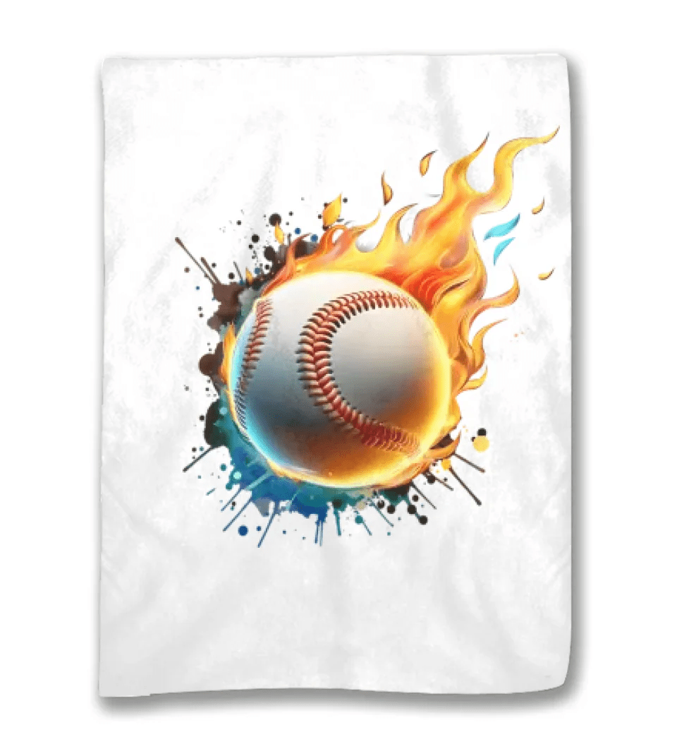 Personalized Flaming Basketball Football Sports Ball Design Soft Throw Blanket with Name and Number Birthday Match Day Gift for Team Ball Games Lovers 735490 - DiyGiftly