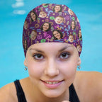 Personalized Flamingo Dolphin Bouquet 1 - 3 Face Photos Comfortable Swim Cap Swimming Accessories Birthday Gift for Men Women Adults 72617216 - DiyGiftly