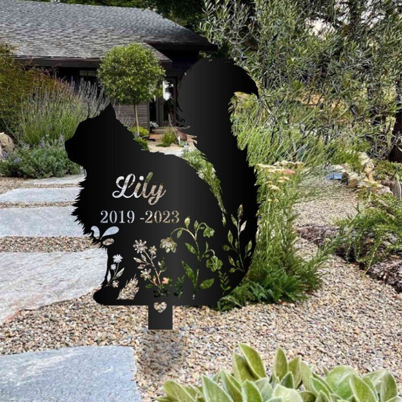 Personalized Fluffy Cat Memorial Pile Custom Pet Grave Marker Outdoor Garden Memorial Decoration 18197504 - DiyGiftly