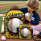 Personalized Football Baseball Ball Sports Backpack Lunch Bag Pencil Case Set with Name Travel Daliy Use Back to School Gift for Boys Girls 40177664 - DiyGiftly