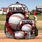 Personalized Football Baseball Ball Sports Backpack Lunch Bag Pencil Case Set with Name Travel Daliy Use Back to School Gift for Boys Girls 40177664 - DiyGiftly