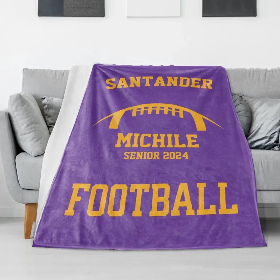 Personalized Football Blanket Custom Name Football Senior Gift for Football Team Gift Custom Football Senior Night Gift Senior Banquet Gift 751909 - DiyGiftly