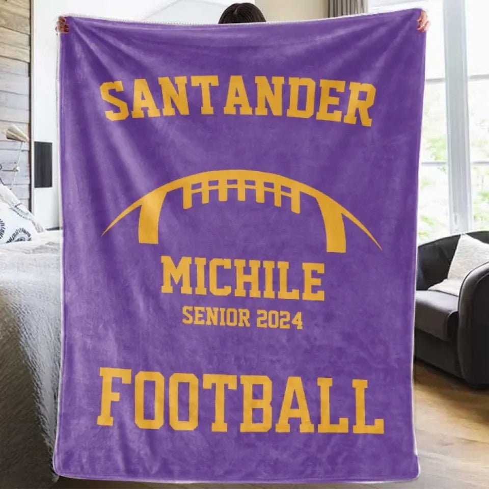 Personalized Football Blanket Custom Name Football Senior Gift for Football Team Gift Custom Football Senior Night Gift Senior Banquet Gift 751909 - DiyGiftly