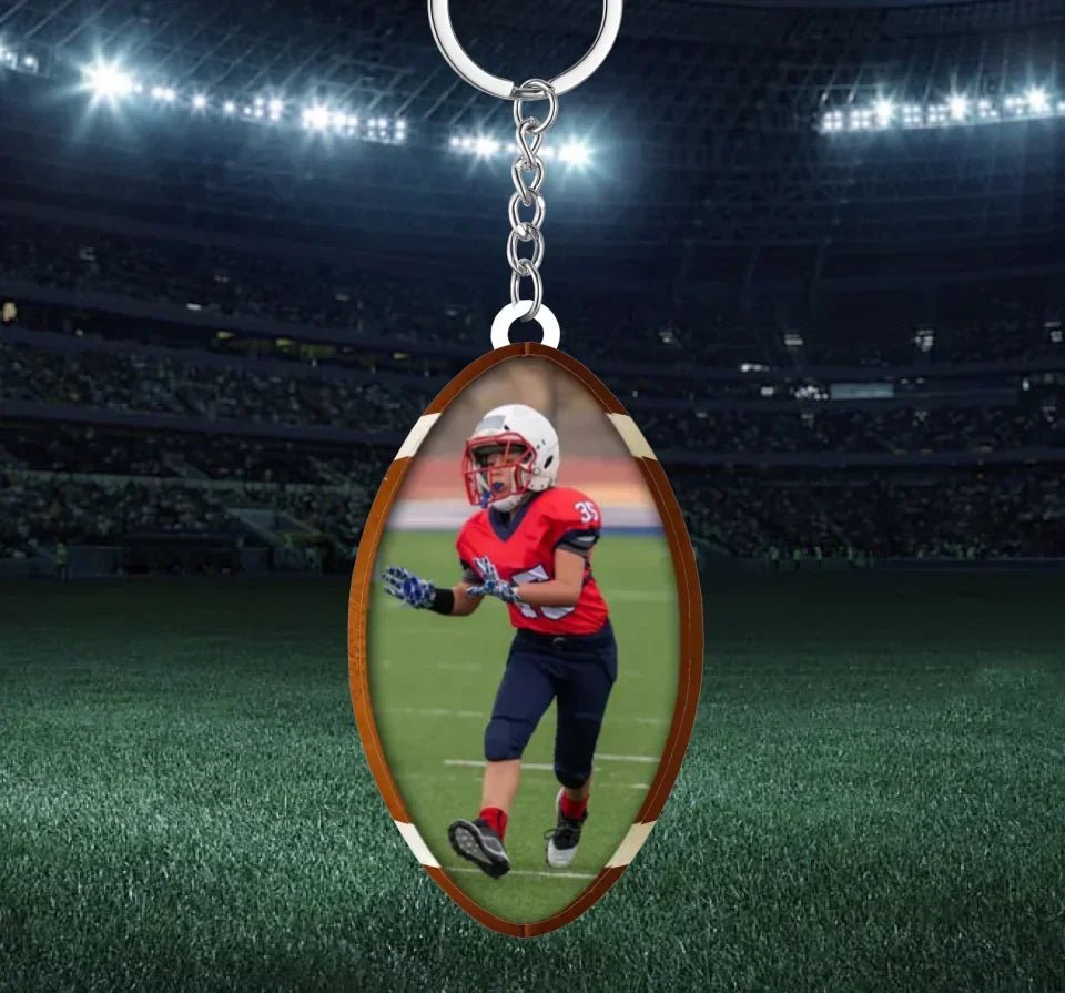 Personalized Football Flat 2D Keychain, Custom Photo Football Keychain, Sport Home Decor, Xmas Gift for Son, Team 740740 - 740741 - DiyGiftly