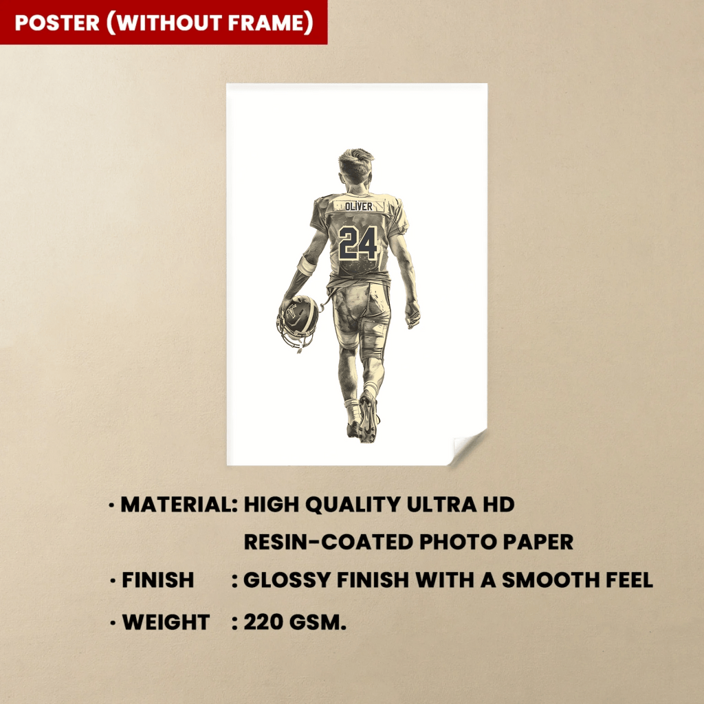 Personalized Football Gift for Boys Custom Pencil Sketch Art Footbal Boys Room Decor Senior Night Gift ldea Gift for Him Boyfriend Wall Art. 739392 - 739403 - DiyGiftly