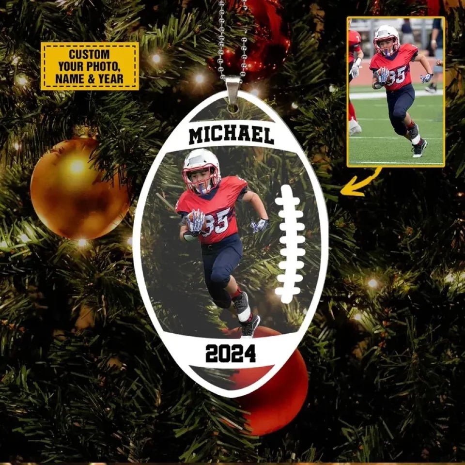 Personalized Football Keychain, Custom Photo Football Keychain 739345 - DiyGiftly