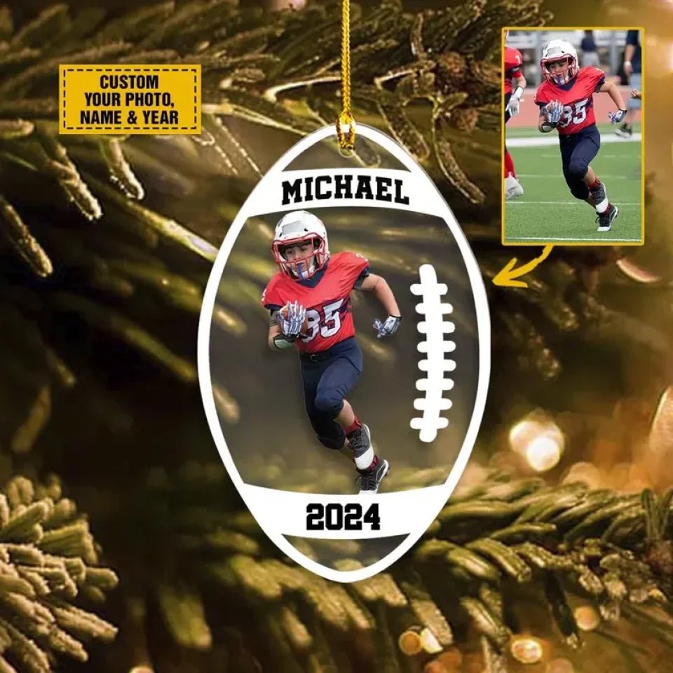 Personalized Football Keychain, Custom Photo Football Keychain 739345 - DiyGiftly